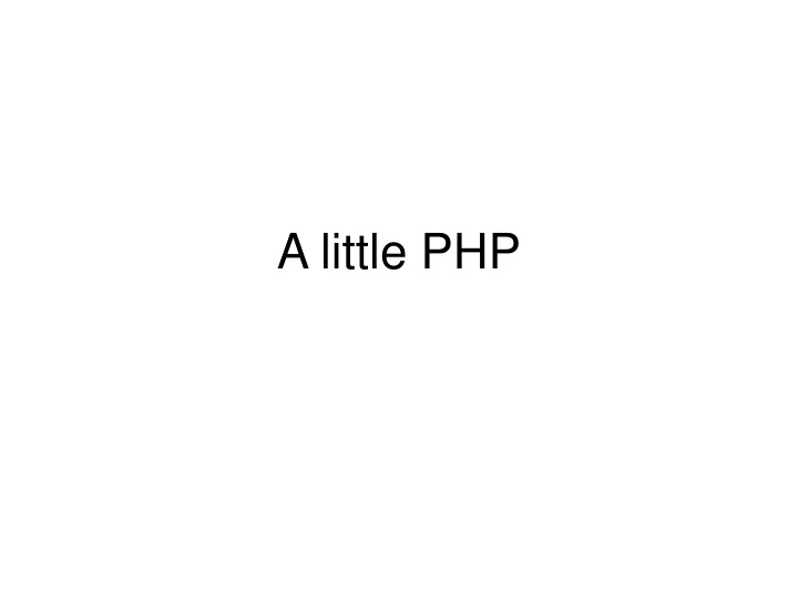 a little php