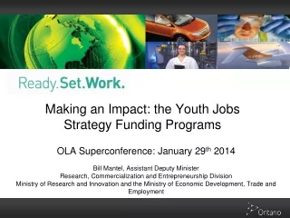 Making an Impact: the Youth Jobs Strategy Funding Programs