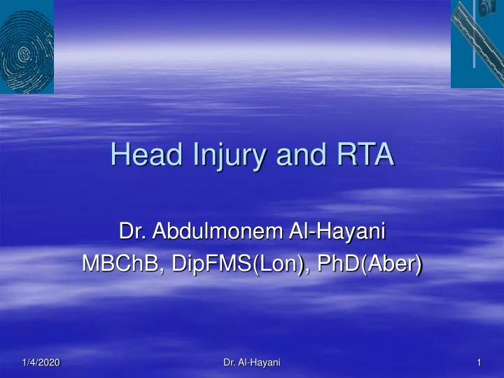 head injury and rta