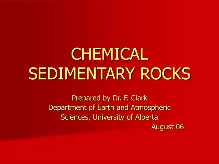 chemical sedimentary rocks