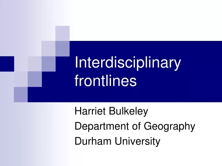 interdisciplinary frontlines