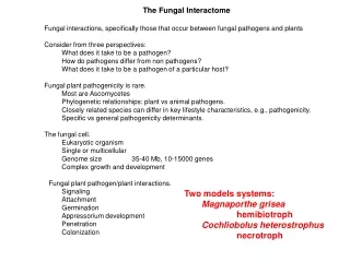 the fungal interactome fungal interactions