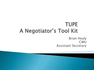 TUPE A Negotiator’s Tool Kit