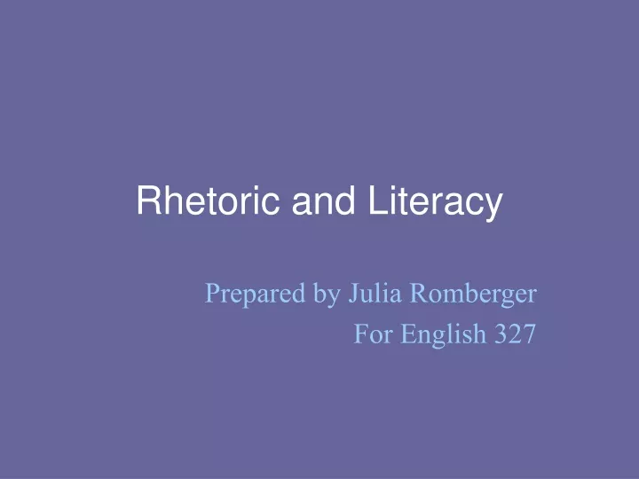 rhetoric and literacy