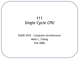 111 Single Cycle CPU