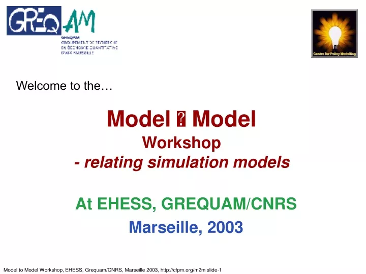 model model workshop relating simulation models