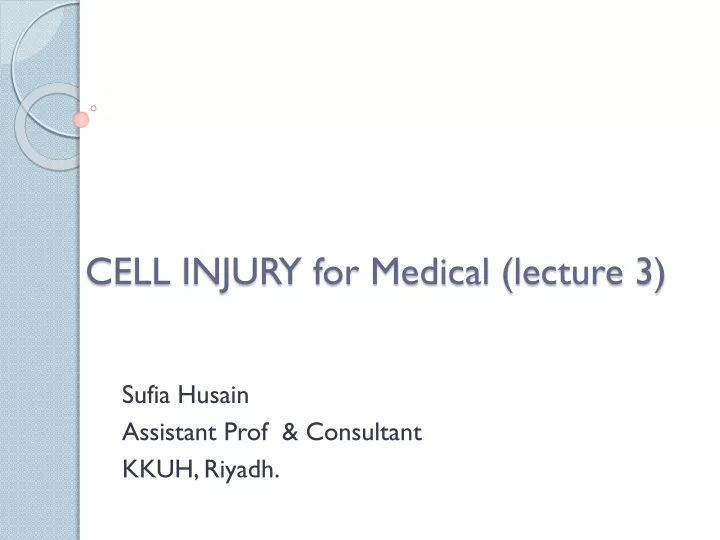 cell injury for medical lecture 3