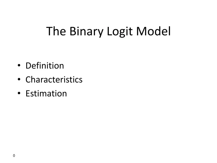 the binary logit model