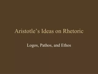 Aristotle’s Ideas on Rhetoric