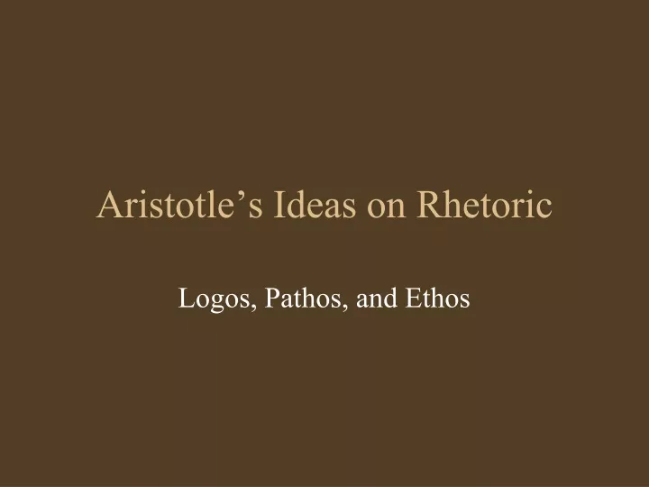 aristotle s ideas on rhetoric