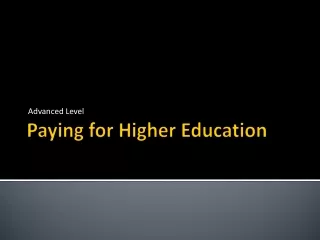 Paying for Higher Education