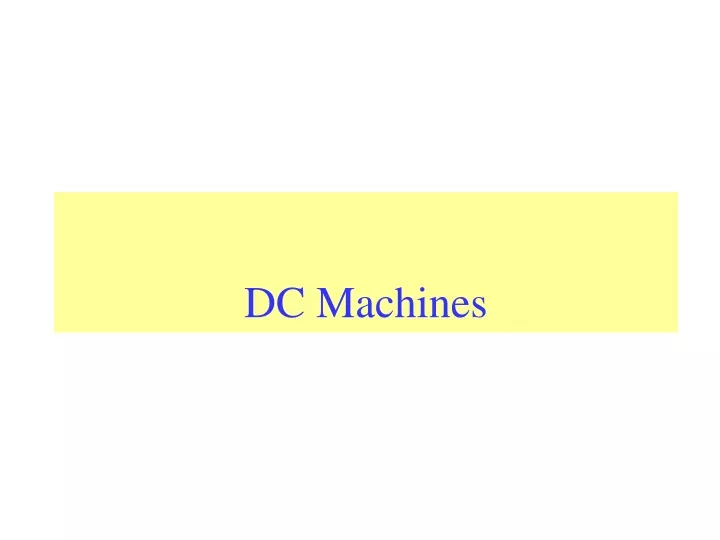 dc machines