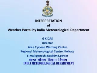 INTERPRETATION  of Weather Portal by India Meteorological Department