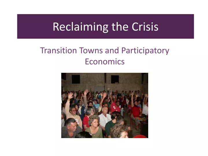 transition towns and participatory economics