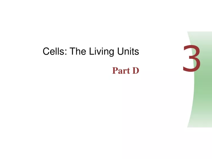 cells the living units part d