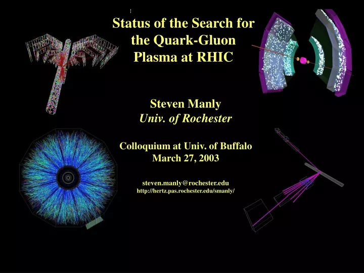 status of the search for the quark gluon plasma