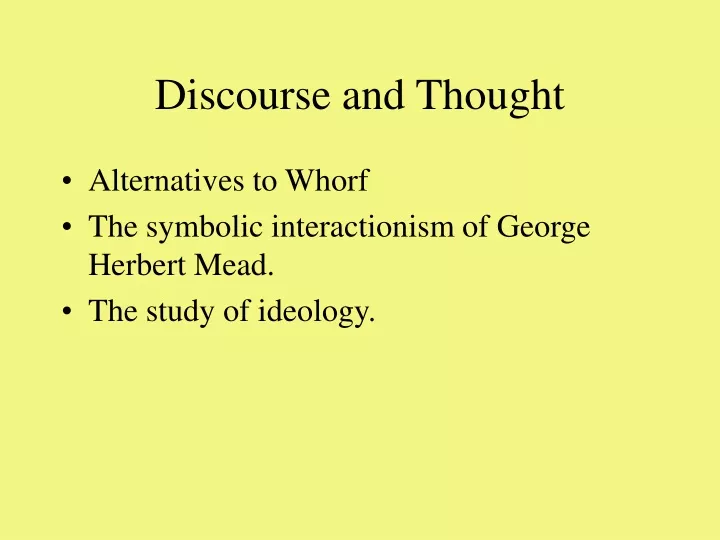 discourse and thought