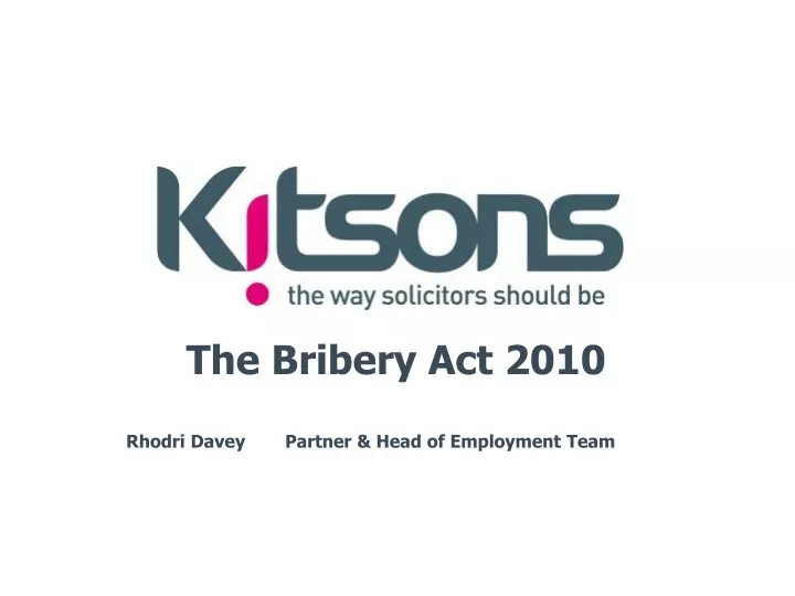the bribery act 2010