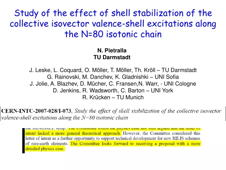 study of the effect of shell stabilization