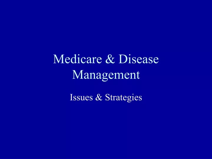 medicare disease management