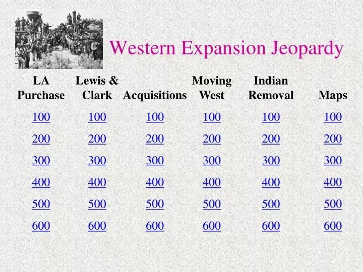 western expansion jeopardy