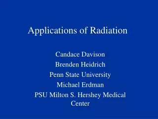 Applications of Radiation