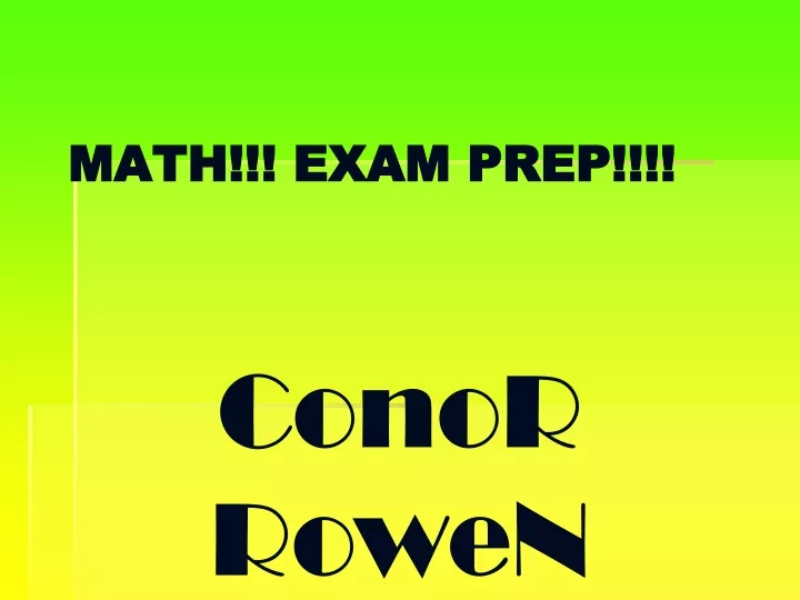 math exam prep