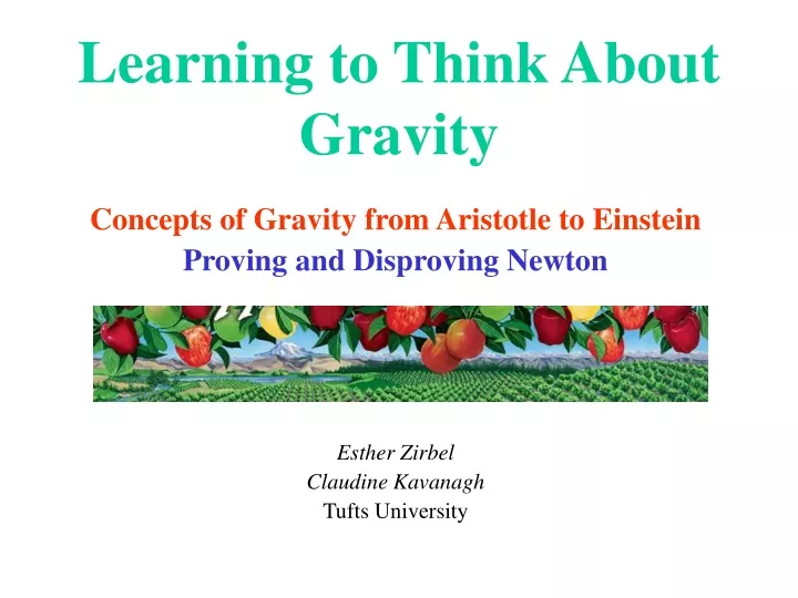 learning to think about gravity