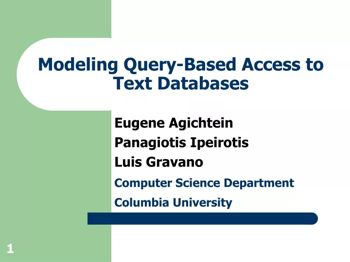 modeling query based access to text databases