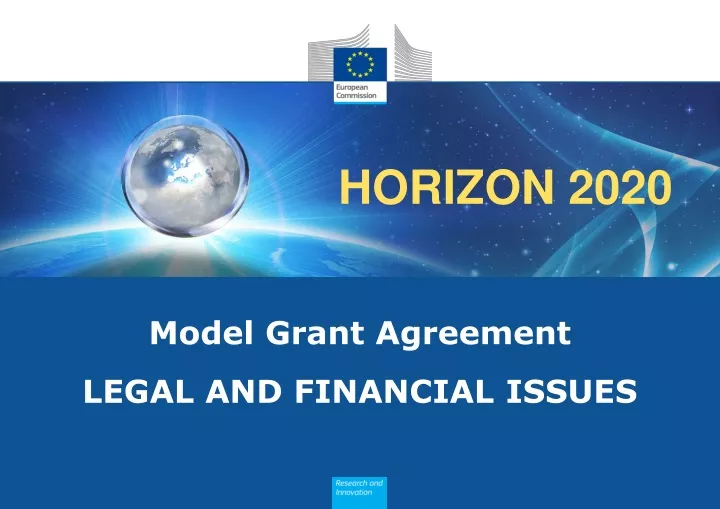 model grant agreement legal and financial issues