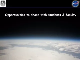 Opportunities to share with students &amp; faculty