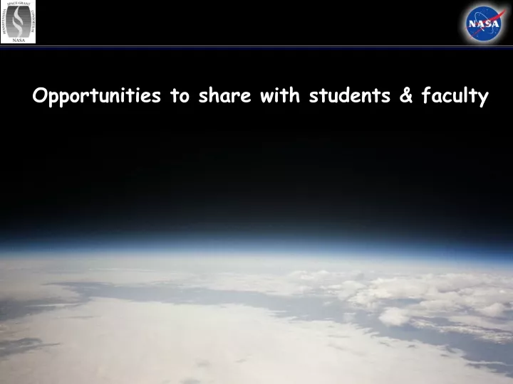 opportunities to share with students faculty
