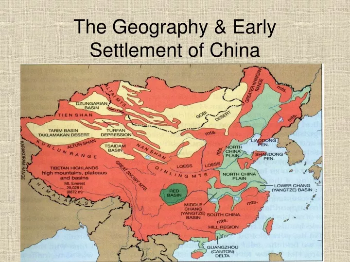 the geography early settlement of china