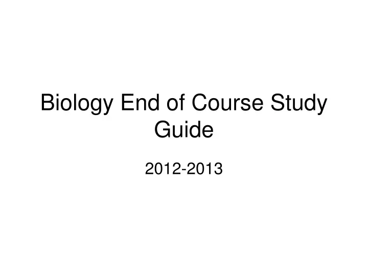 biology end of course study guide