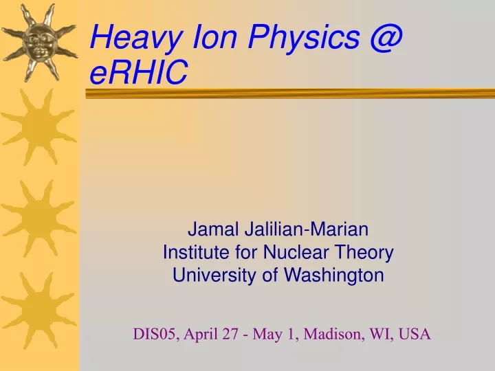 heavy ion physics @ erhic