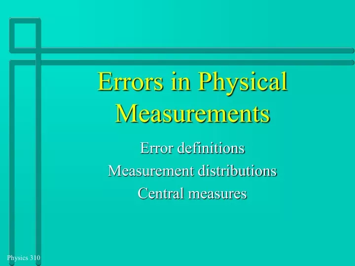 errors in physical measurements