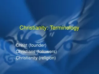 Christianity: Terminology