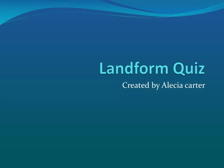 landform quiz
