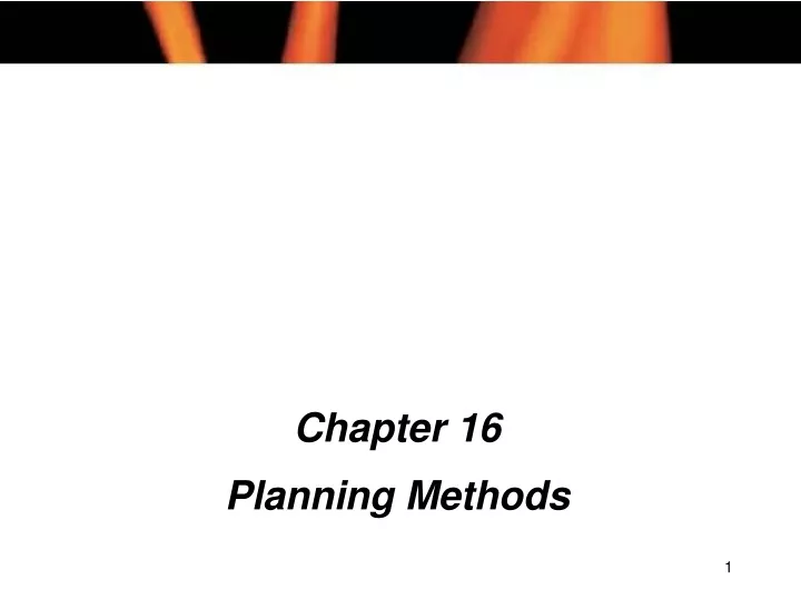 chapter 16 planning methods