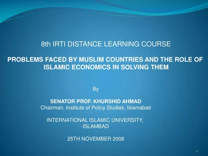 8th irti distance learning course problems faced