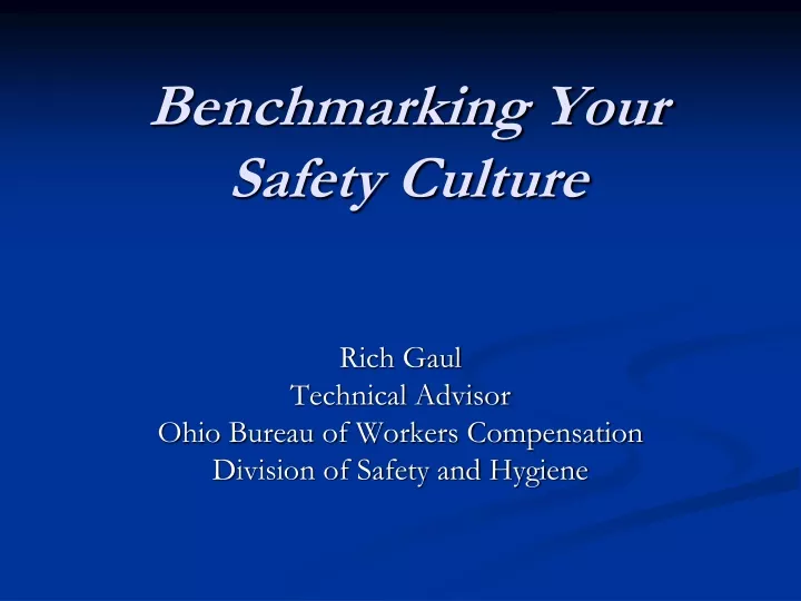 benchmarking your safety culture