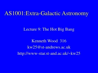 AS1001:Extra-Galactic Astronomy