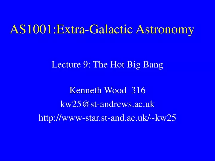 as1001 extra galactic astronomy