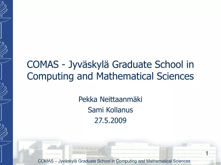 comas jyv skyl graduate school in computing and mathematical sciences