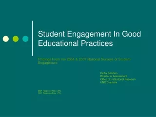 Student Engagement In Good Educational Practices