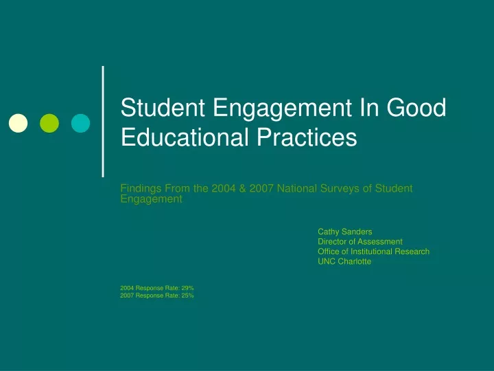 student engagement in good educational practices