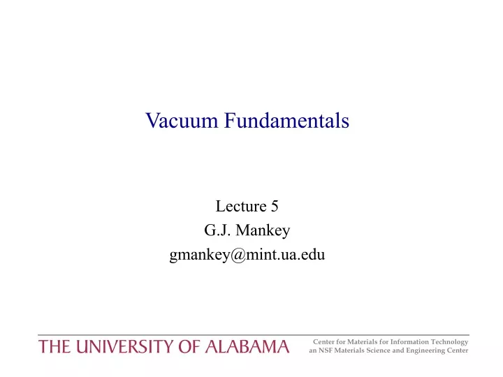 vacuum fundamentals