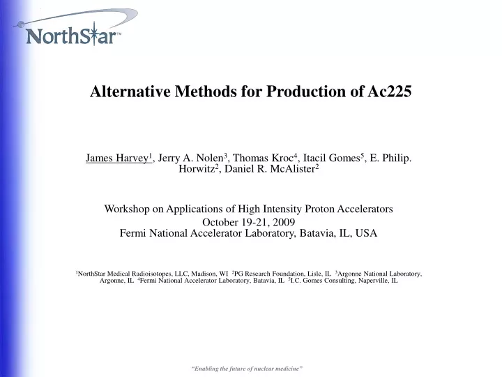 alternative methods for production of ac225