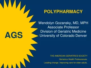 THE AMERICAN GERIATRICS SOCIETY Geriatrics Health Professionals.