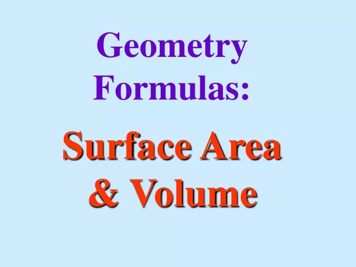 geometry formulas